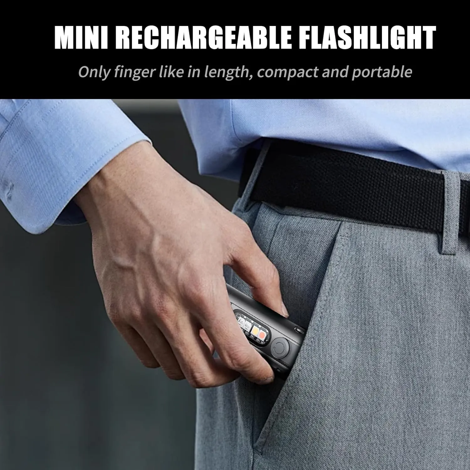 Taclite Mini - The Ultimate Everyday Micro Tool, Taclite Flashlight, Mini Rechargeable EDC Flashlight, High Lumens with Hat Clip, Waterproof, 3 Brightnes, for Hiking (2pcs)