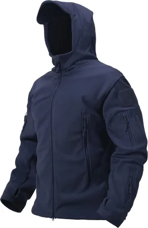 TACVASEN Mens Fleece Jacket Full Zip Tactical Hoodies Winter Coats Windproof Hoodies Warm Hunting