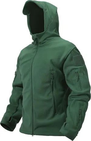 TACVASEN Mens Fleece Jacket Full Zip Tactical Hoodies Winter Coats Windproof Hoodies Warm Hunting