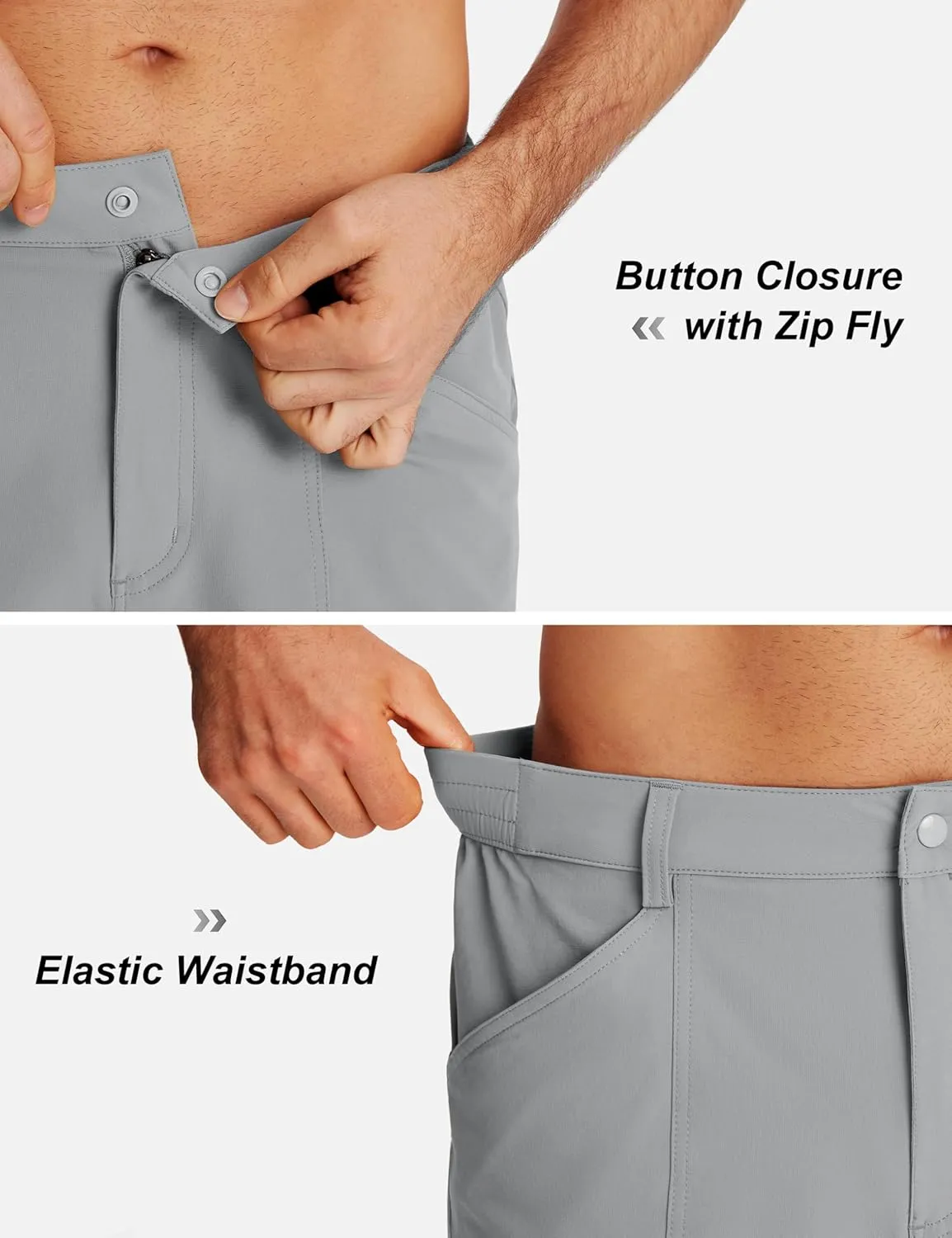 TACVASEN Men's Hiking Cargo Shorts 10" Quick Dry Lightweight Casual Golf Work Shorts with Zipper Pocket Summer Outdoor