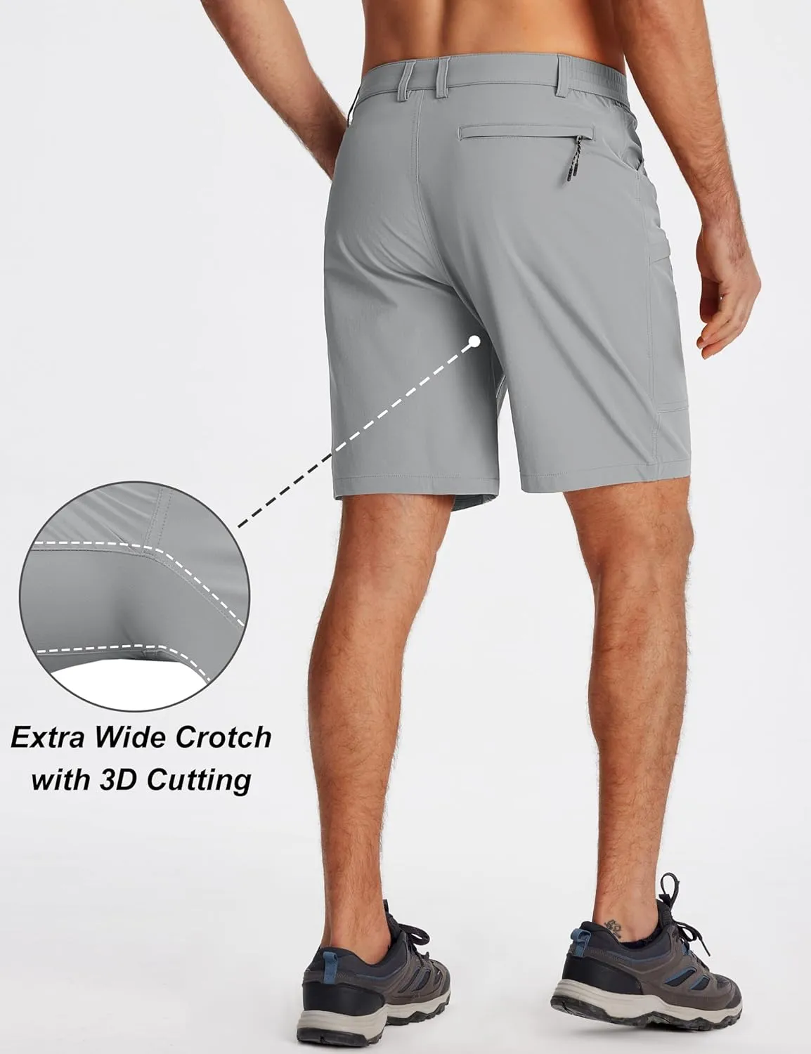 TACVASEN Men's Hiking Cargo Shorts 10" Quick Dry Lightweight Casual Golf Work Shorts with Zipper Pocket Summer Outdoor