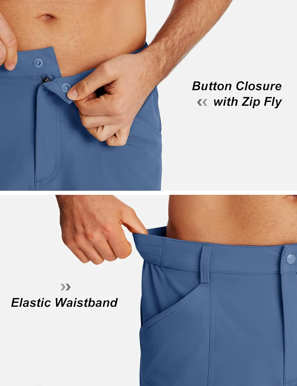 TACVASEN Men's Hiking Cargo Shorts 10" Quick Dry Lightweight Casual Golf Work Shorts with Zipper Pocket Summer Outdoor