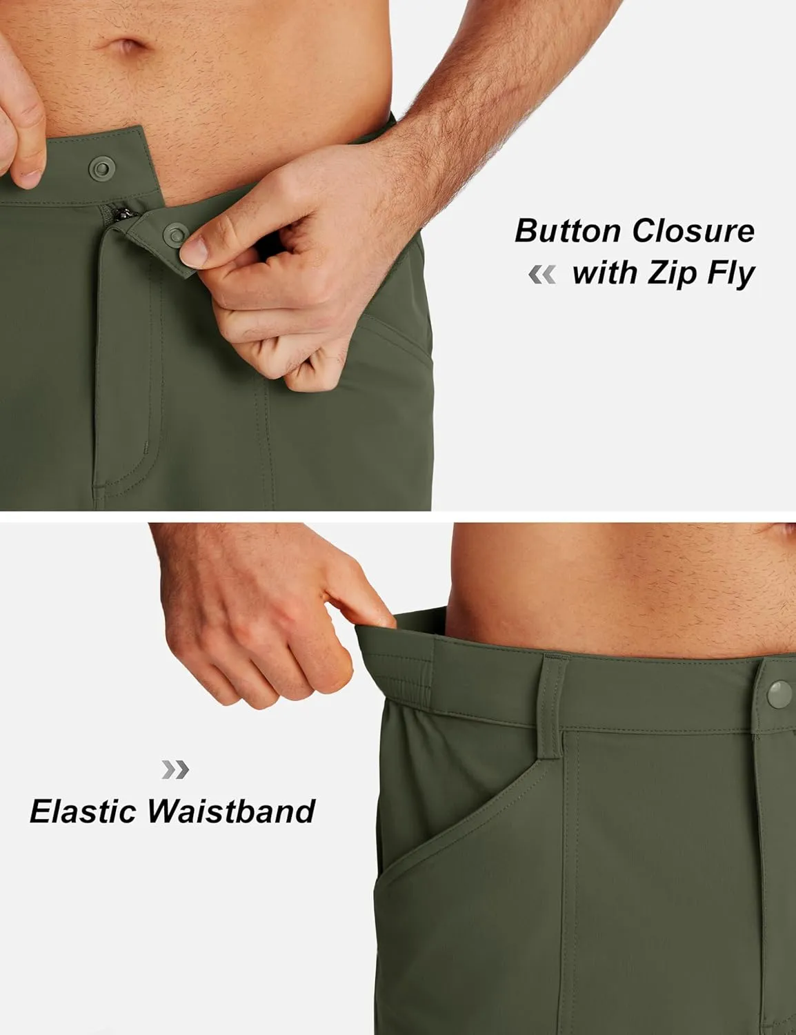TACVASEN Men's Hiking Cargo Shorts 10" Quick Dry Lightweight Casual Golf Work Shorts with Zipper Pocket Summer Outdoor
