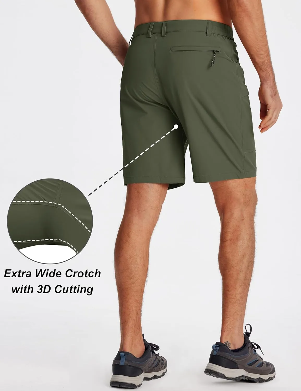 TACVASEN Men's Hiking Cargo Shorts 10" Quick Dry Lightweight Casual Golf Work Shorts with Zipper Pocket Summer Outdoor