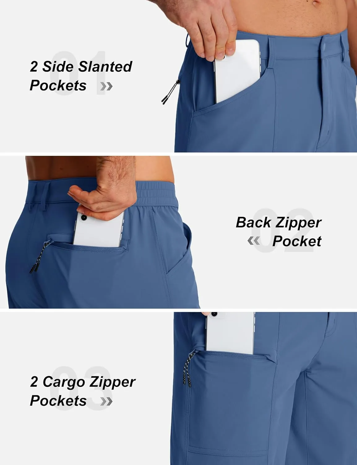 TACVASEN Men's Hiking Cargo Shorts 10" Quick Dry Lightweight Casual Golf Work Shorts with Zipper Pocket Summer Outdoor