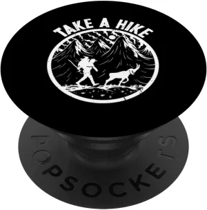 Take A Hike Funny Mountain Range With Trees Hiking Lover PopSockets Swappable PopGrip