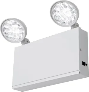 TANLUX New York City Approved Emergency Light, Emergency Lights with Battery Backup, White Steel Housing, AC 120/277V, Two Heads
