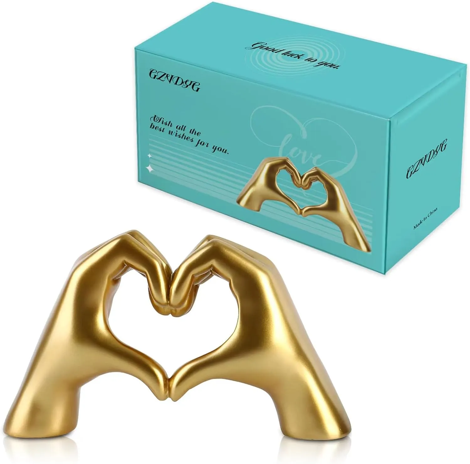 Taylor Lover Merch Gold Heart Hands Sculpture Birthday Decorations Gifts Living Room Bedroom Shelf Desk Coffee Table Accessories Statue Bobo Bathroom Decor Home Décor Accents Women Girls(Small)