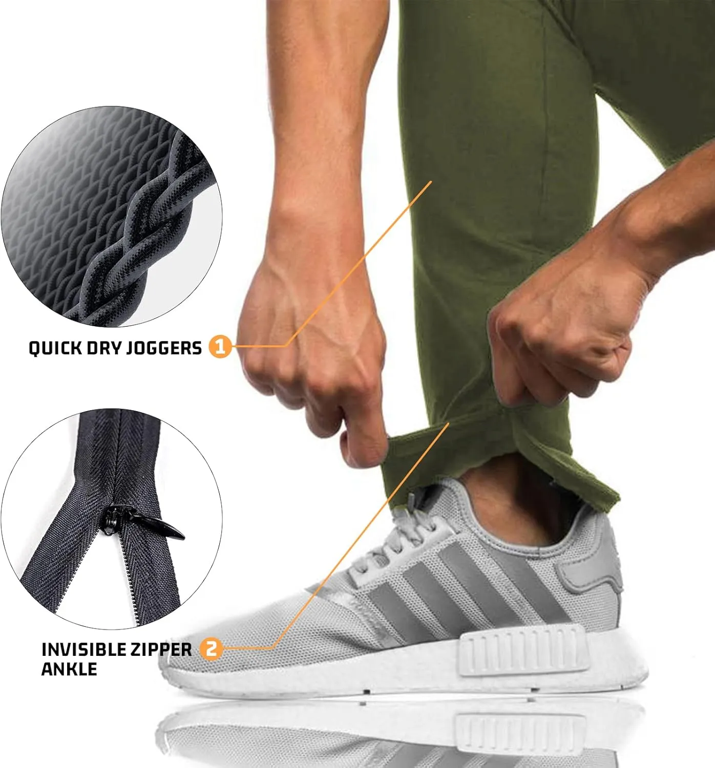TBMPOY Men's Tapered Joggers Workout Athletic Running Sweatpants Slim Fit Drawstring Pants with Pockets