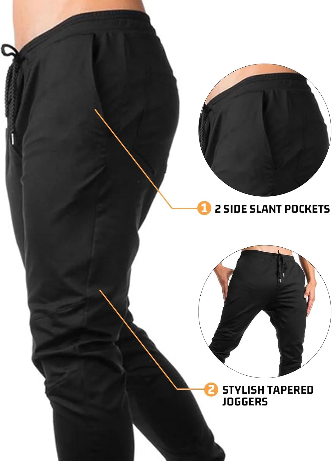TBMPOY Men's Tapered Joggers Workout Athletic Running Sweatpants Slim Fit Drawstring Pants with Pockets