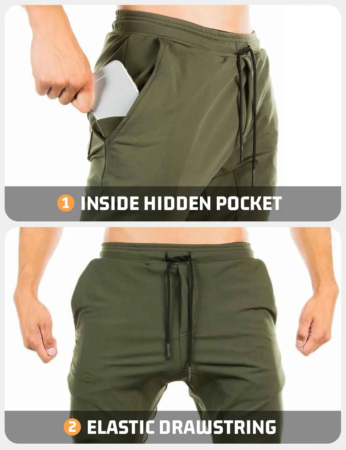TBMPOY Men's Tapered Joggers Workout Athletic Running Sweatpants Slim Fit Drawstring Pants with Pockets