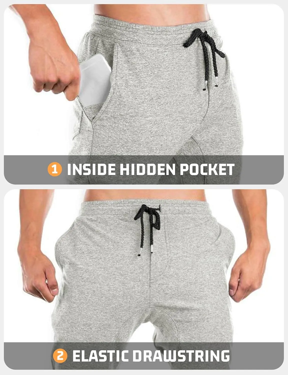 TBMPOY Men's Tapered Joggers Workout Athletic Running Sweatpants Slim Fit Drawstring Pants with Pockets