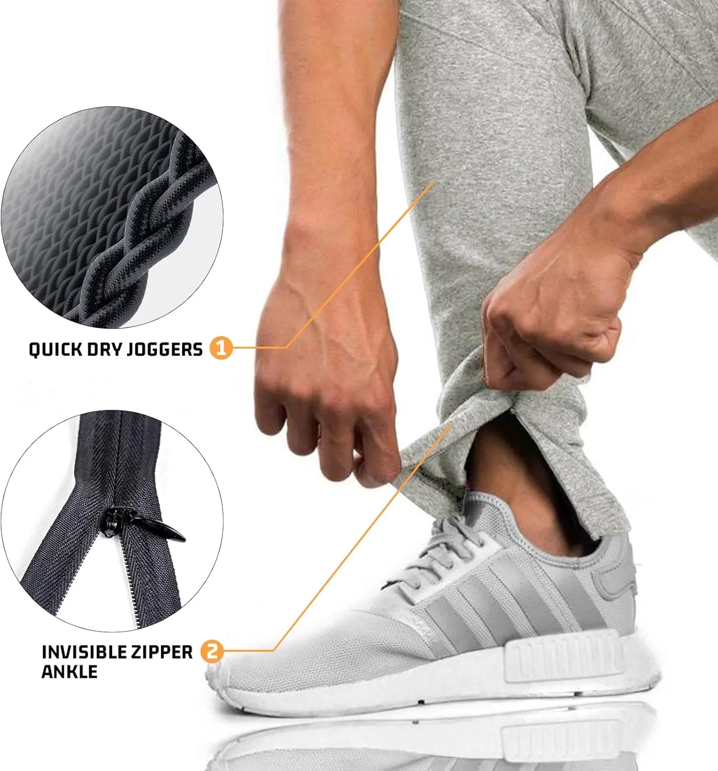 TBMPOY Men's Tapered Joggers Workout Athletic Running Sweatpants Slim Fit Drawstring Pants with Pockets
