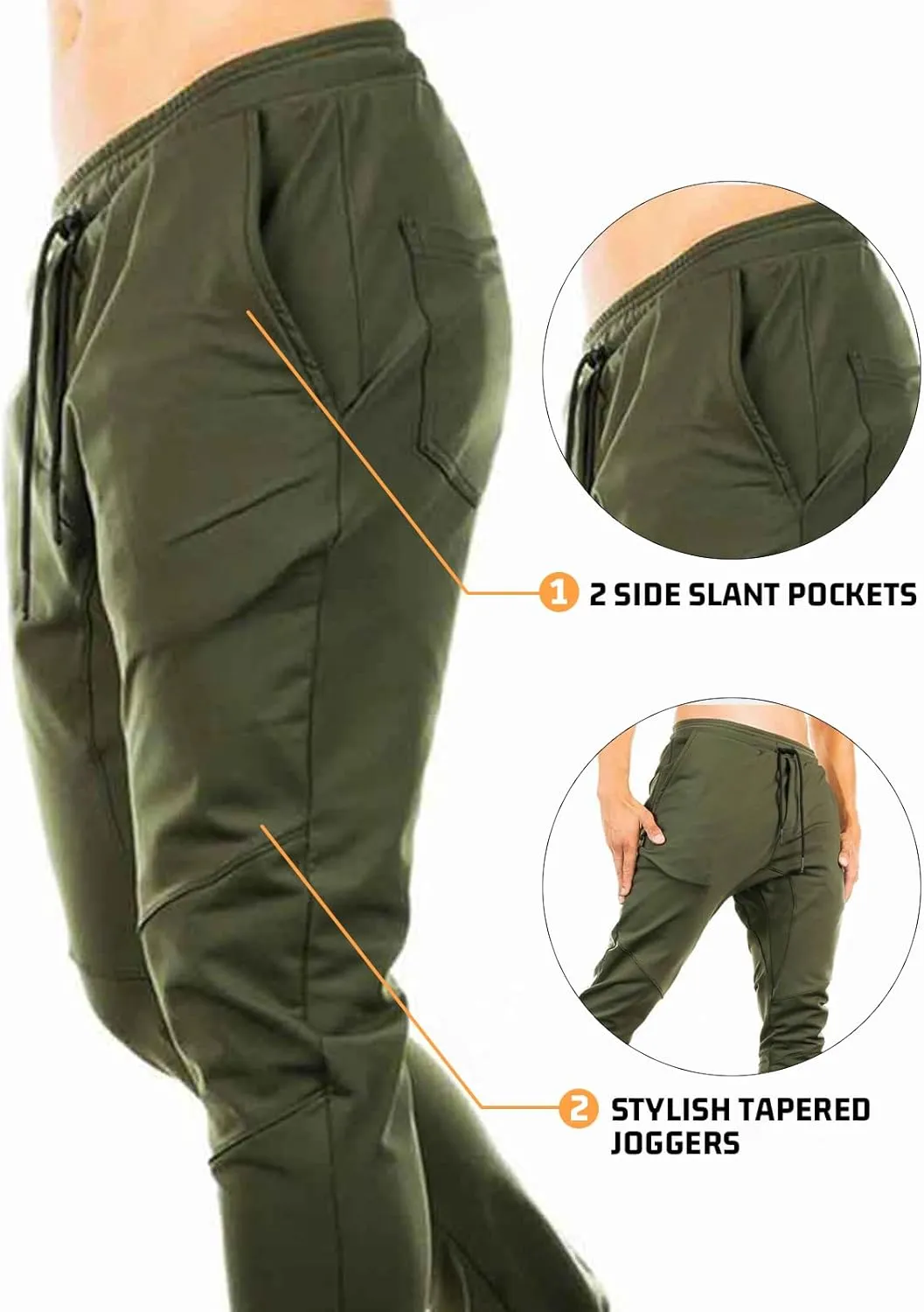 TBMPOY Men's Tapered Joggers Workout Athletic Running Sweatpants Slim Fit Drawstring Pants with Pockets