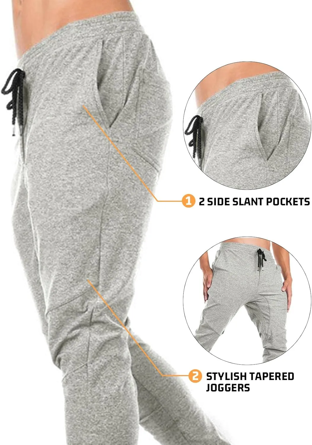 TBMPOY Men's Tapered Joggers Workout Athletic Running Sweatpants Slim Fit Drawstring Pants with Pockets