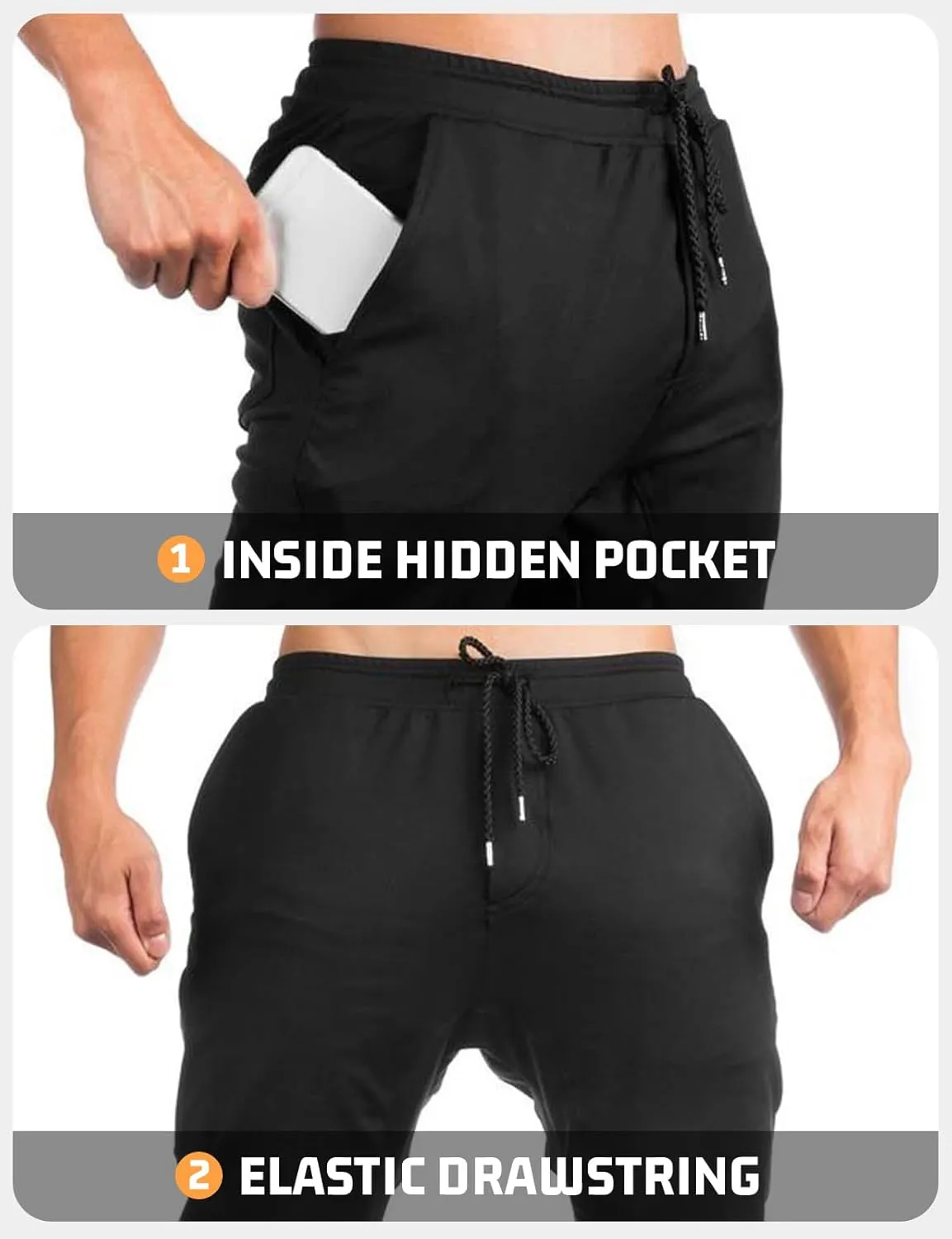 TBMPOY Men's Tapered Joggers Workout Athletic Running Sweatpants Slim Fit Drawstring Pants with Pockets