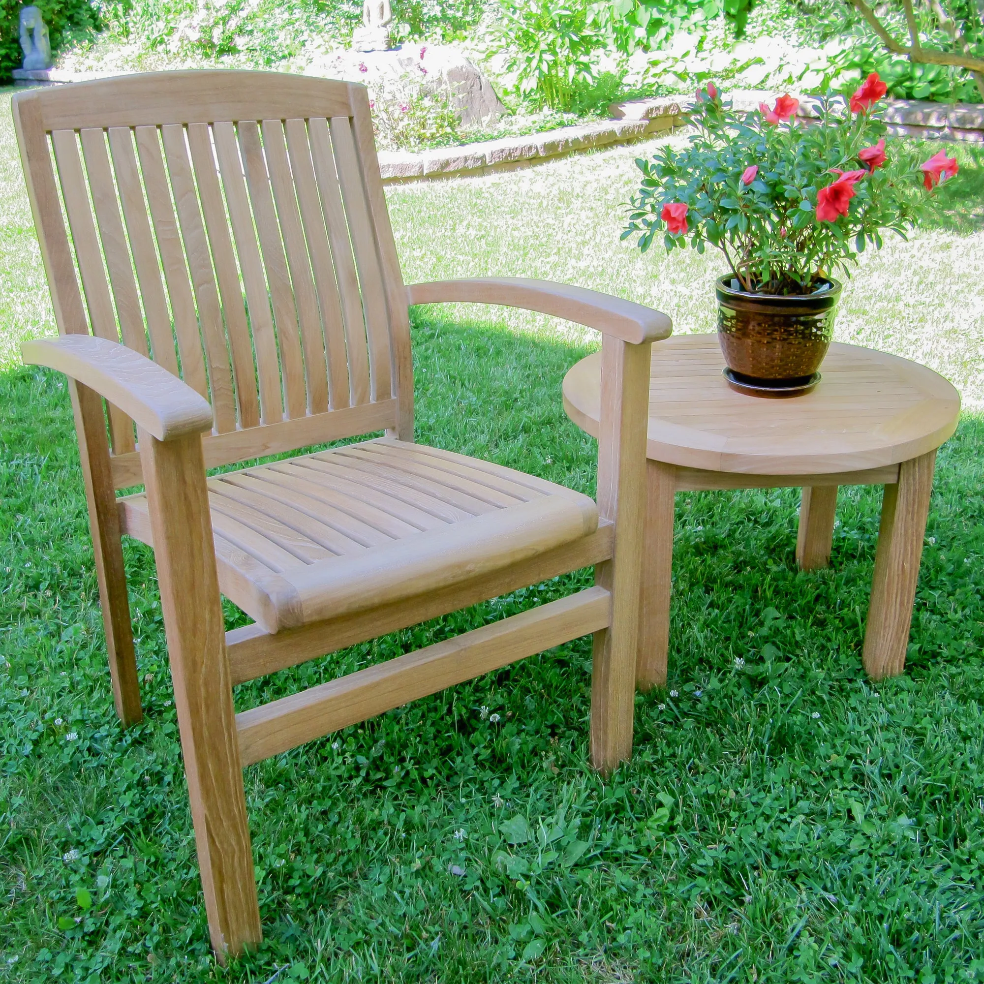 Teak Side Coffee Table Asia - Round 24"