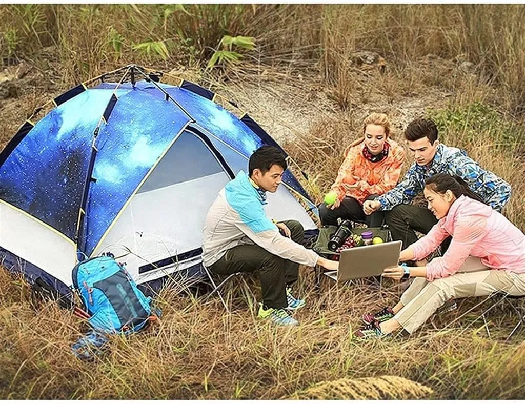 Tents for Camping Beach Tents Starry Sky Hydraulic Tent Automatic Quick Camping Tent Wind and Rain Outdoor Tent 3-4 People Family Tents for Camping Hiking Traveling