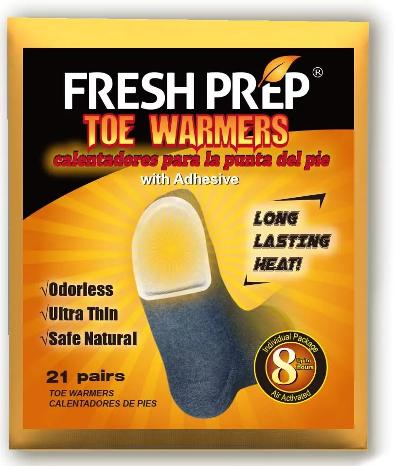 Toe Warmers 21 Pairs Hot Foot Warmer Individual Packs Toes Heating Pads Disposable with Adhesive Back - Up to 8 Hours of Heat, Air Activated Safe Natural Odorless Toe Warmer for Men Women Kids