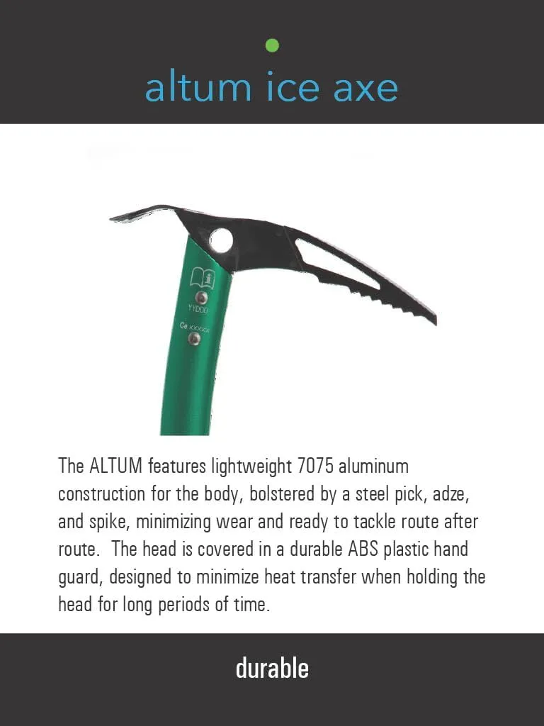 Trango Altum Ice Ax - Lightweight Ice Axe for Mountaineering, Ice Climbing, and Glacier Travel, Gold, 45 cm