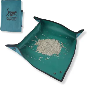 Travel Litter Box for Cats (Small) by OutdoorBengal - Non-Stick, Waterproof, Portable, Collapsible, Mess-Free Pet Litterbox (Air, Plane, Car, Van, Camping and Hotel Traveling with Your Kitty)