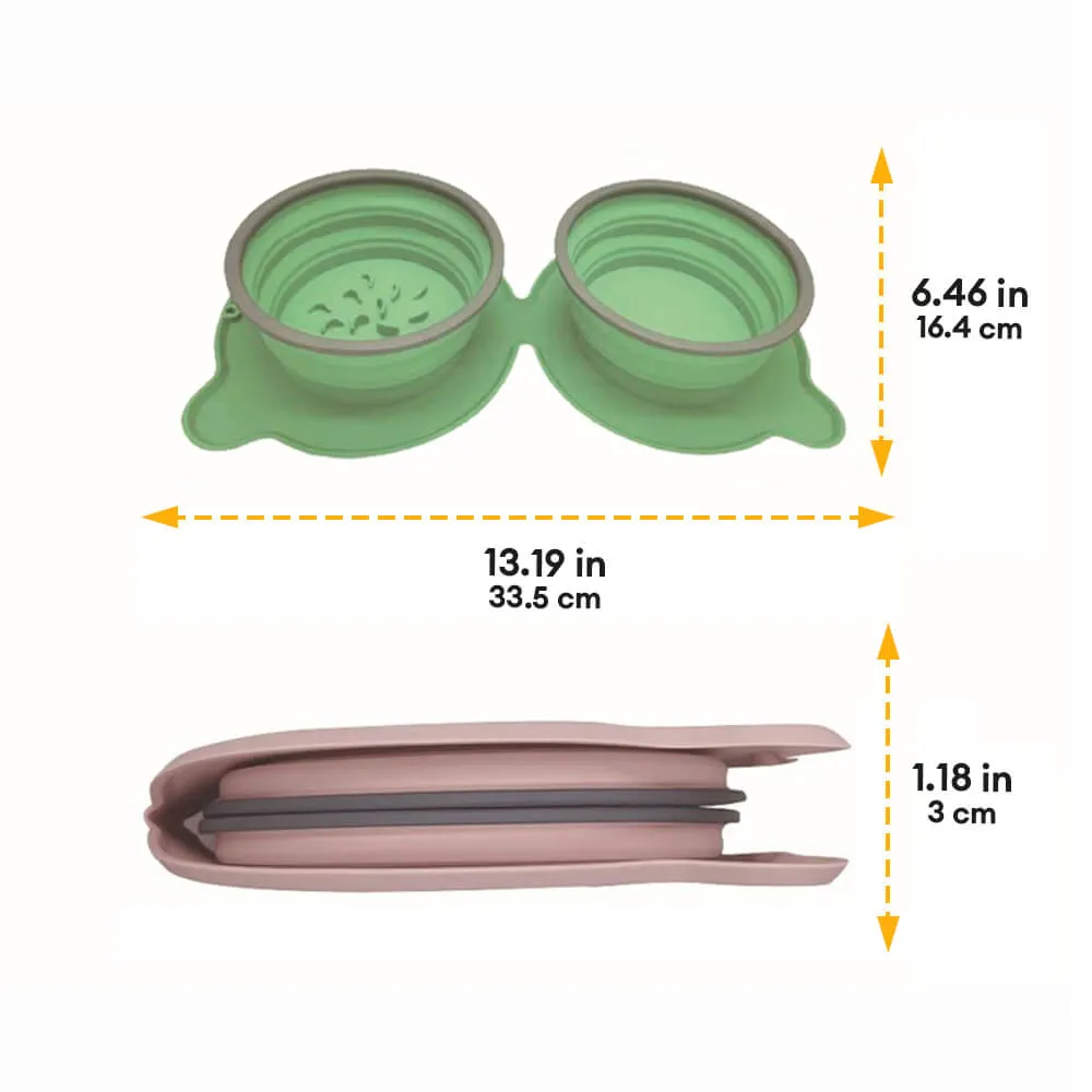 Travel Silicone Non-Toxic Portable Collapsible Dog Water Bowl