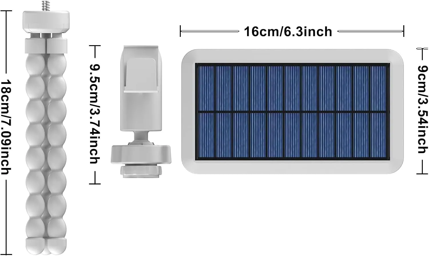 Tryme 92 LED Solar Lights Outdoor Waterproof with Motion Sensor, Octopus Stand, Adjustable Angle, Optical Diffuser Lens, 3 Modes, USB & Solar Powered, Fence Lights for Garden, Gate (1 Pack)
