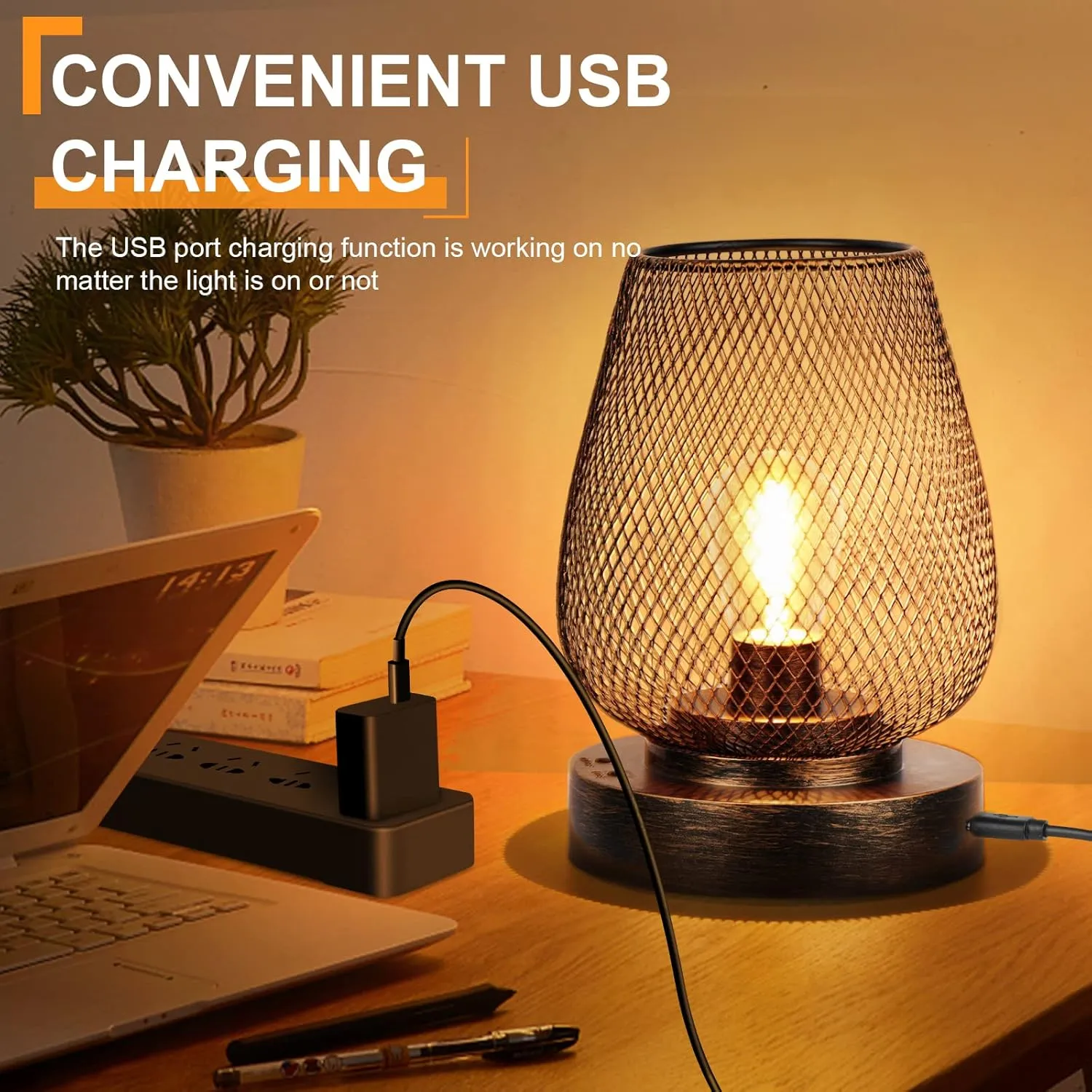 UBright 2 Pack Rechargeable Table Lamp Cordless Table Lamp Battery Operated Lights Metal with 4 Lighting Mode Indoor Outdoor Lights for Patio Bedroom Living Room (Bulb Included) Bronze