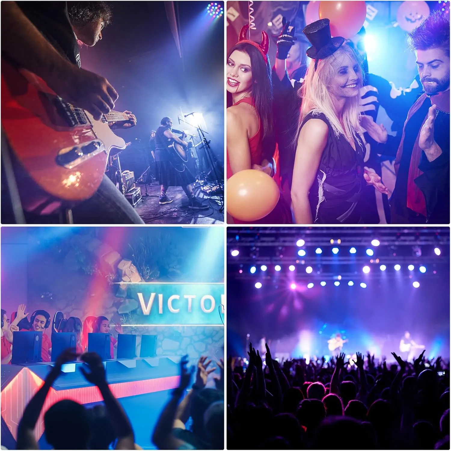 U`King Battery Powered Stage Lights, 18 * 2W RGB LED Par Can, DMX512 & Sound-Activated Wireless Uplights, 7 CH Rechargeable Par Lights for Party, Event, Wedding, DJ Show, 8 Pack
