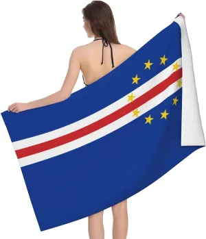 Ultra Soft Flag of Cape Verde Beach Towel Highly Absorbent Quick Dry Premium Bath Towels Multipurpose Use for Beach Camping Surfing Swimming Gym Spa Yoga