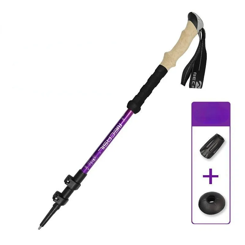 Ultralight Telescopic Aluminum Hiking Anti Shock Walking Stick