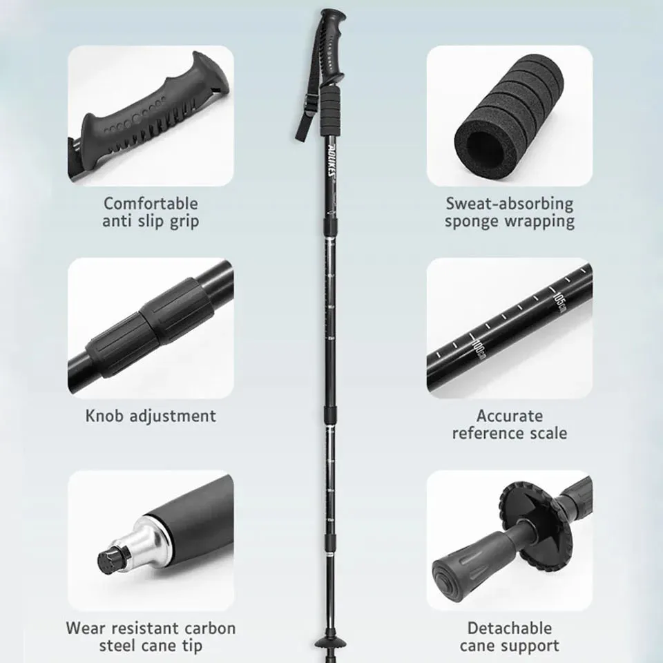 Ultralight Telescopic Hiking Poles Shock Absorbing Walking Cane