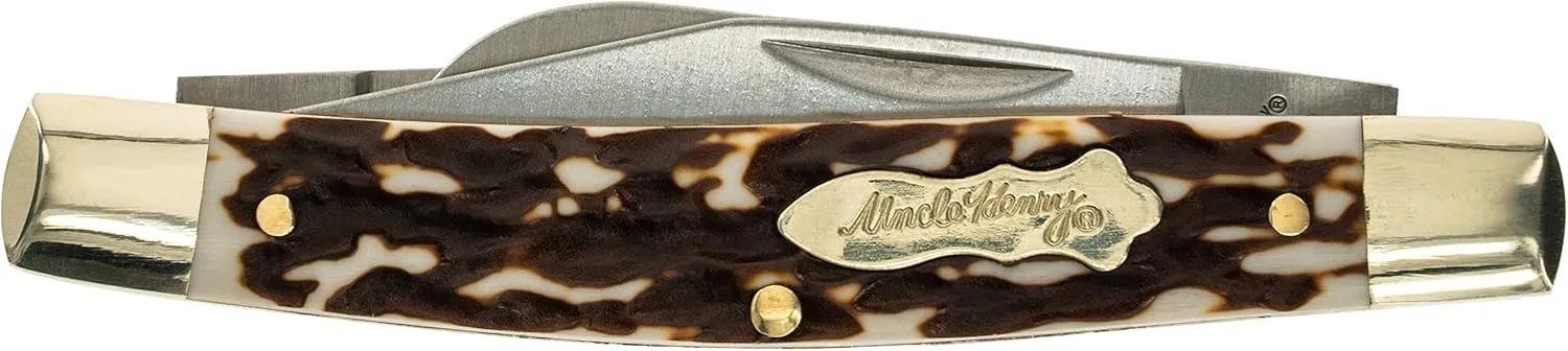 Uncle Henry Next Gen Staglon 834UH Rancher 5.8in Folding Knife with Stainless Steel Blades, Pen Knife for Hunting, EDC