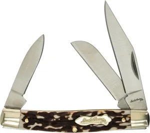 Uncle Henry Next Gen Staglon 834UH Rancher 5.8in Folding Knife with Stainless Steel Blades, Pen Knife for Hunting, EDC