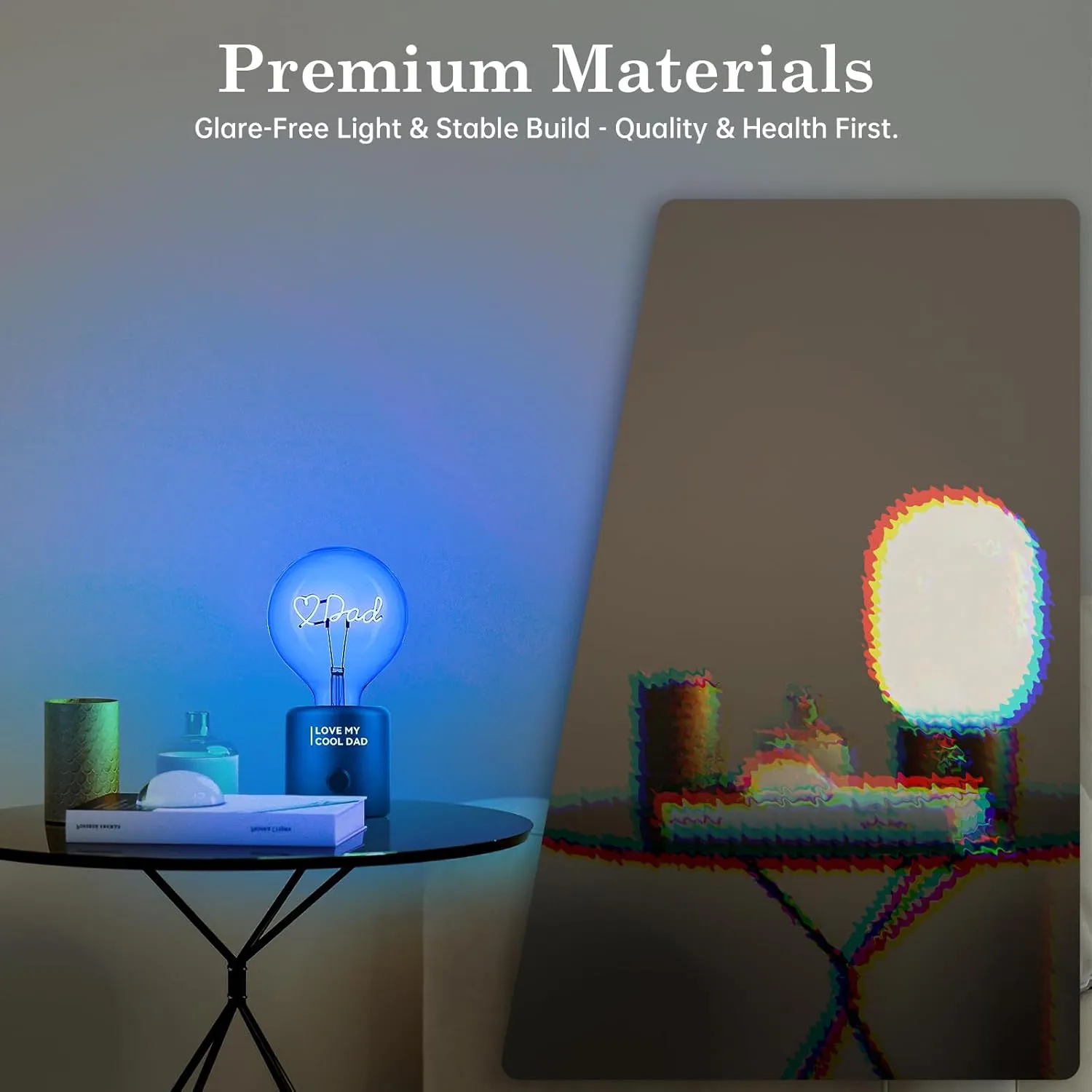 Unique Dad Gifts for Fathers Day, Appreciation Gifts Cool Dad Birthday Gift from Daughter Son Rechargeable Battery Operated Cordless Table Lamp Portable Nightlight for Bedside Bedroom Presents fathers