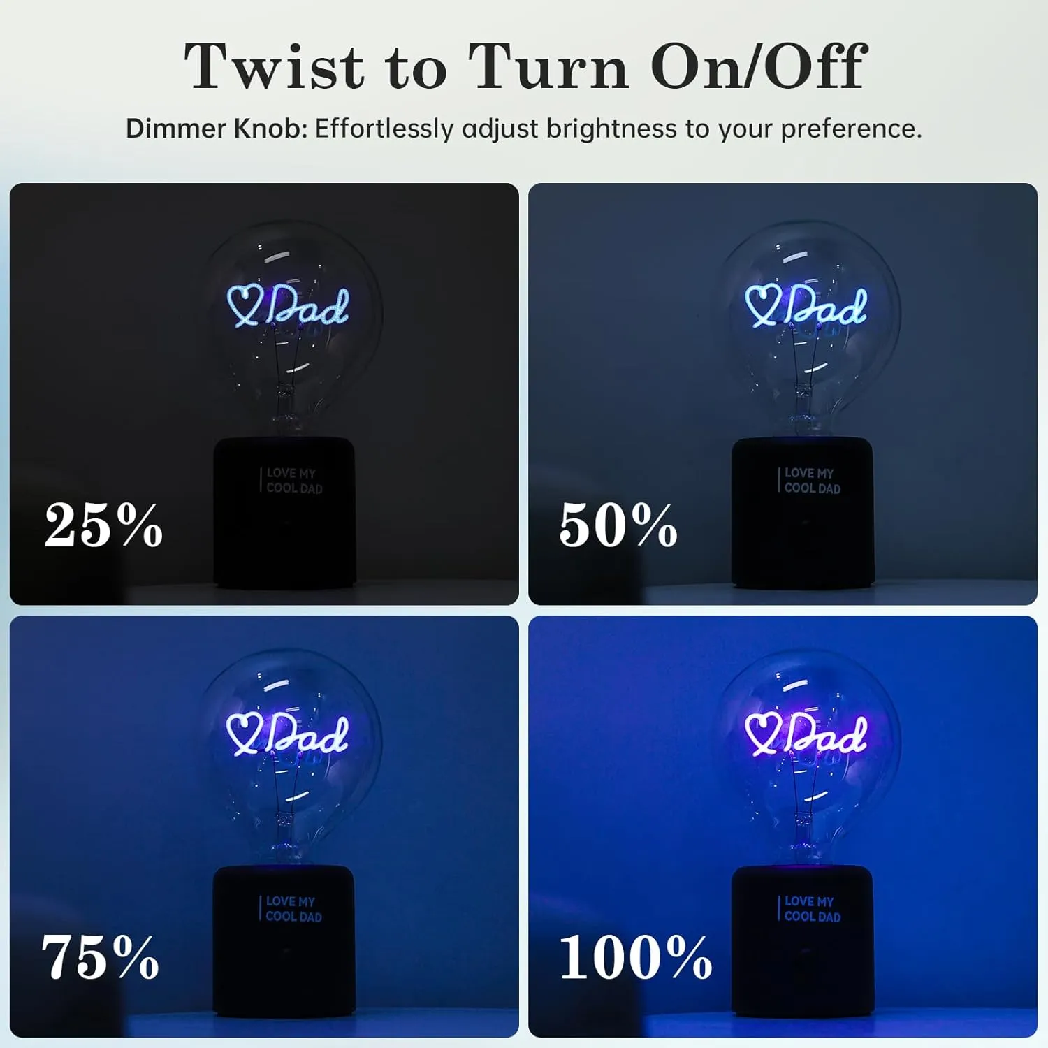 Unique Dad Gifts for Fathers Day, Appreciation Gifts Cool Dad Birthday Gift from Daughter Son Rechargeable Battery Operated Cordless Table Lamp Portable Nightlight for Bedside Bedroom Presents fathers