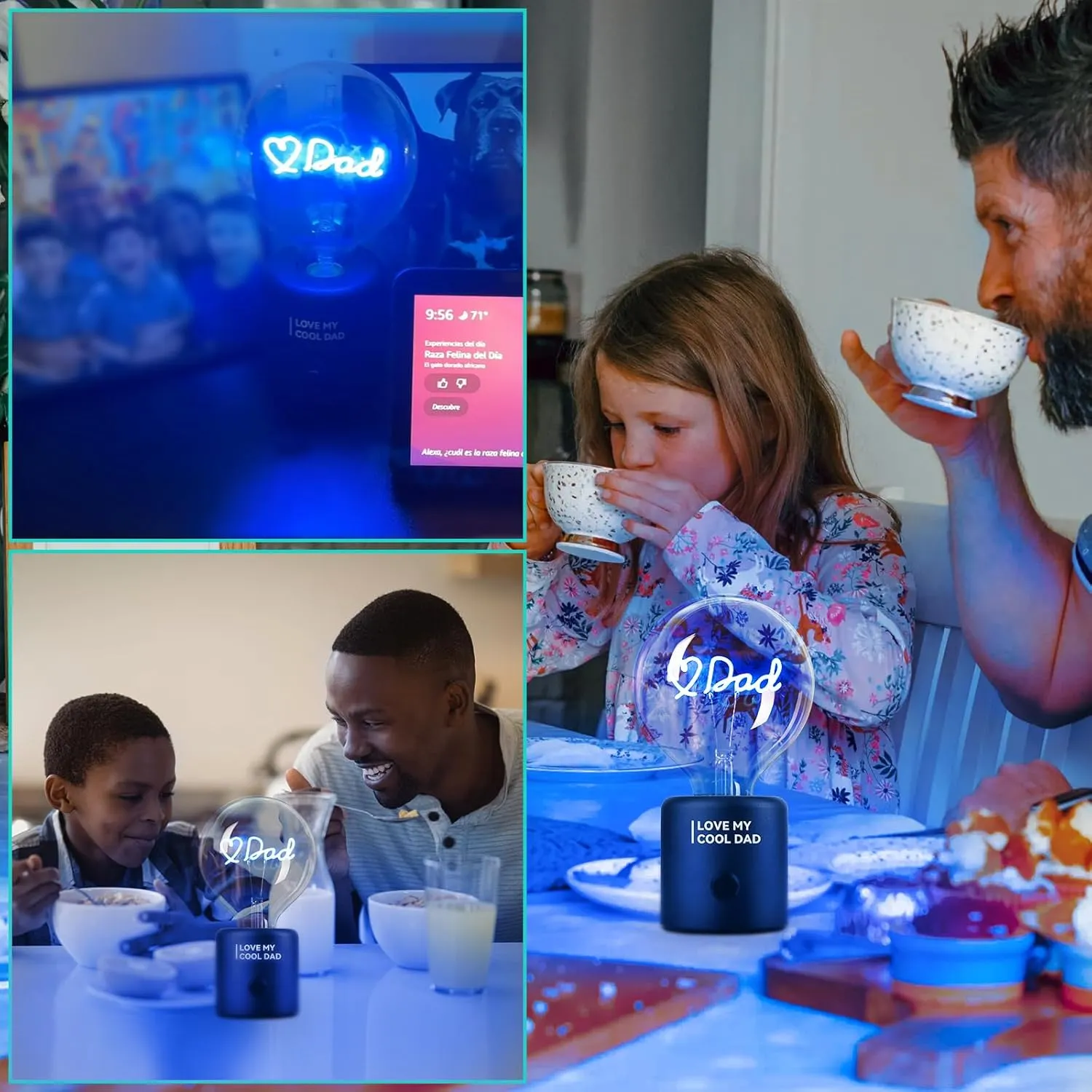 Unique Dad Gifts for Fathers Day, Appreciation Gifts Cool Dad Birthday Gift from Daughter Son Rechargeable Battery Operated Cordless Table Lamp Portable Nightlight for Bedside Bedroom Presents fathers