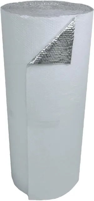 US Energy Products 48" x 100' White Double Bubble Reflective Foil Insulation Thermal Barrier R8