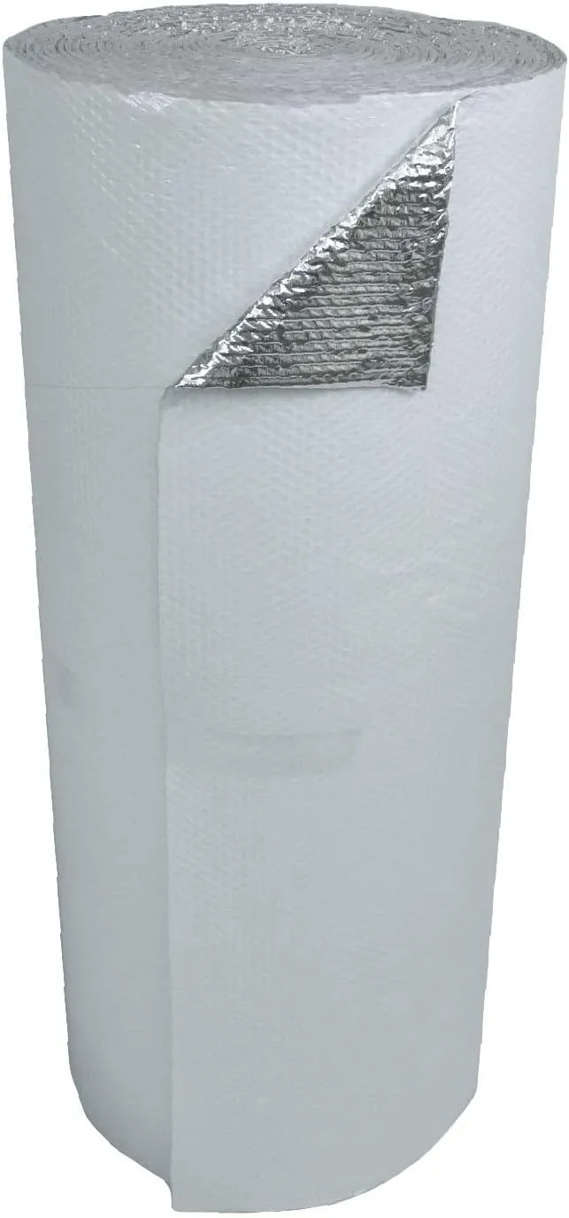 US Energy Products 48" x 100' White Double Bubble Reflective Foil Insulation Thermal Barrier R8