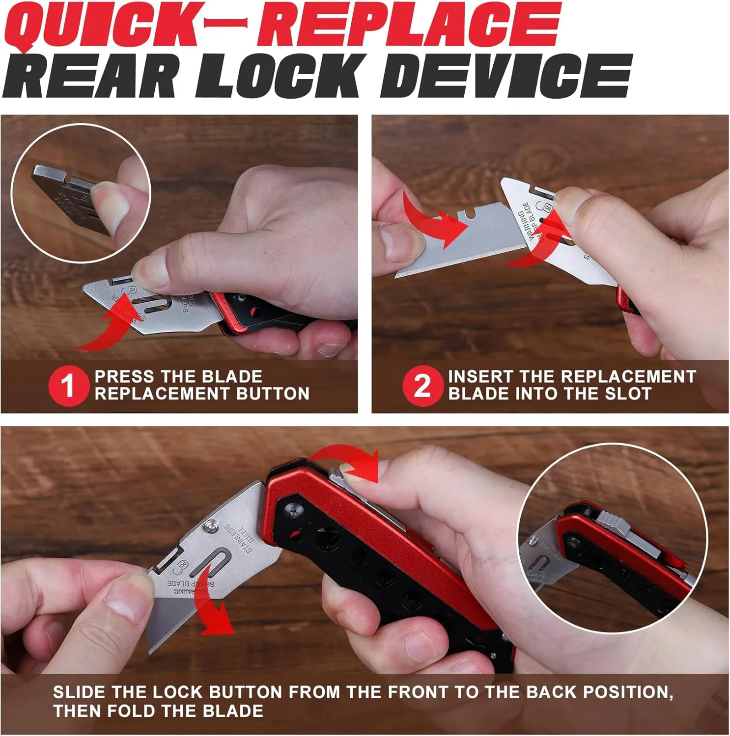 Utility Multitool Knife, Box Cutter, EDC, Work Folding Knifes, 6 in 1 Multitool for Men, Christmas Stocking Stuffers Gifts for Him Dad Grandpa Uncle Brother, Screwdrive, Extra 3 Razor Blades Included