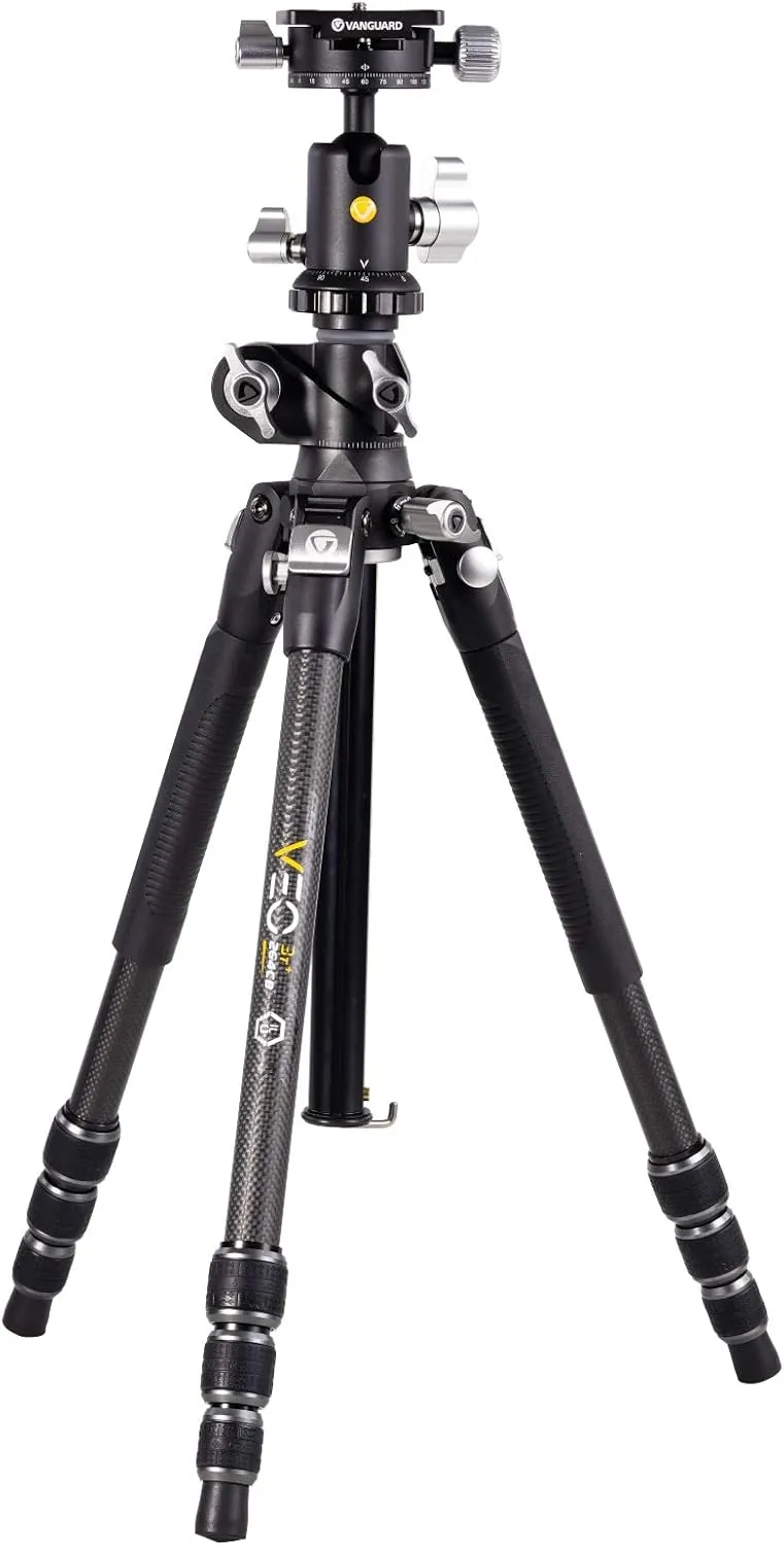 Vanguard VEO3T 264CB Carbon Fiber Travel Tripod with Ball Head and Multi-Angle Center Column for Overhead Shots