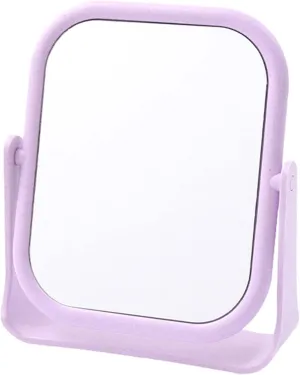 Vanity Makeup Mirror Square Double-Sided Rotatable Cosmetic Mirror Simple Folding Cosmetic Portable Mirror Desktop High-Definition Cosmetic Mirror Table Desk Vanity Makeup Mirror(Color:002)