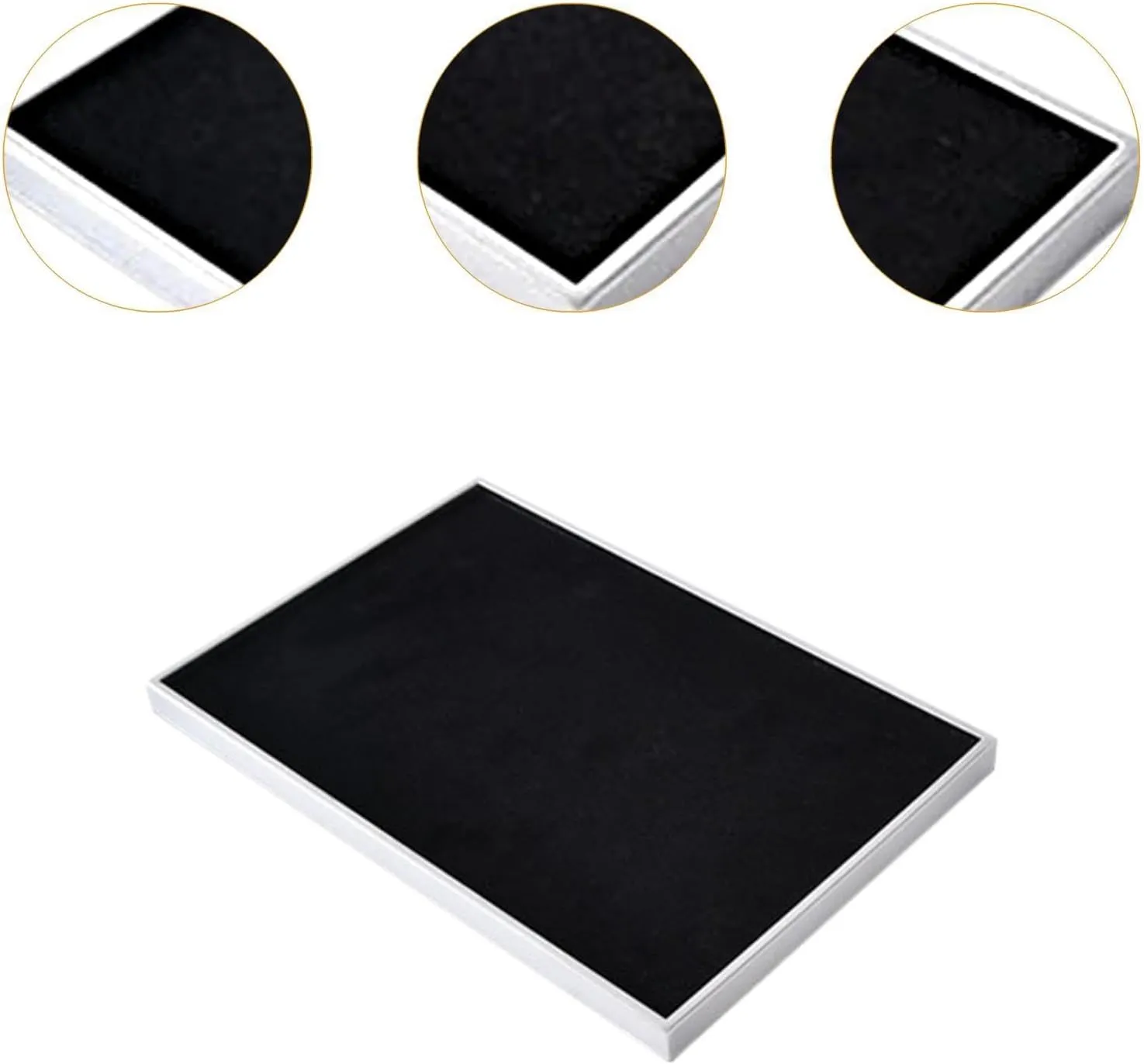 Velvet Jewelry Display Tray Necklace Bracelet Rings Showcase Jewelry Holder for Pendant, Black