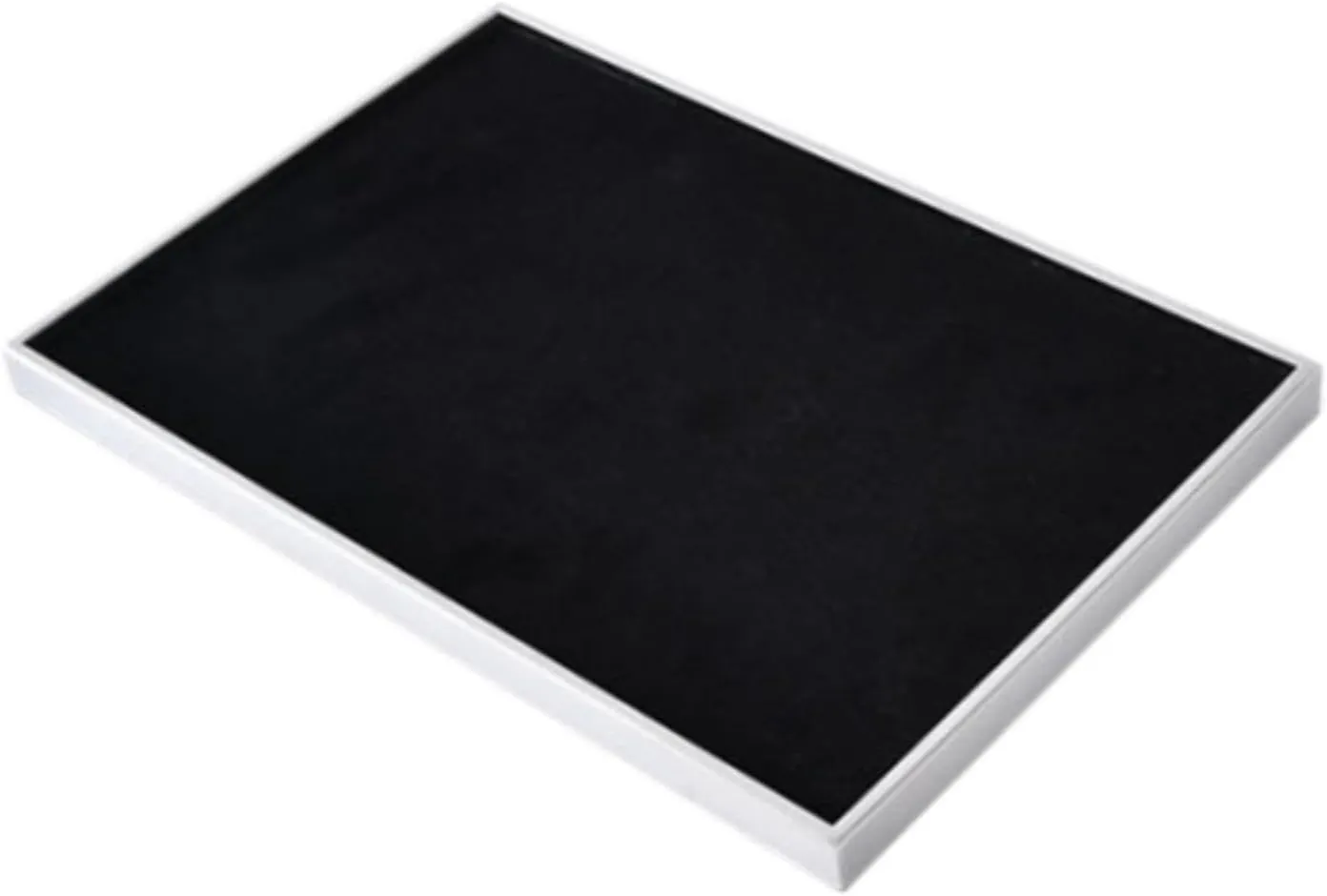 Velvet Jewelry Display Tray Necklace Bracelet Rings Showcase Jewelry Holder for Pendant, Black