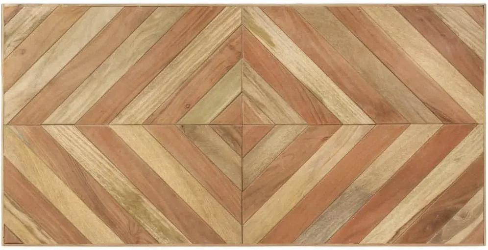 vidaXL Dining Table with Chevron Design - 47.2"x23.6"x29.9", Handcrafted from Solid Acacia and Mango Wood, Industrial Style, Assembly Required