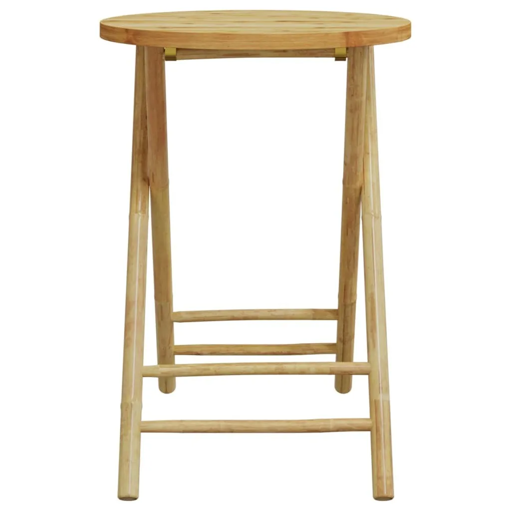 vidaXL Garden Table Natural Bamboo Medium Foldable Garden Table Round