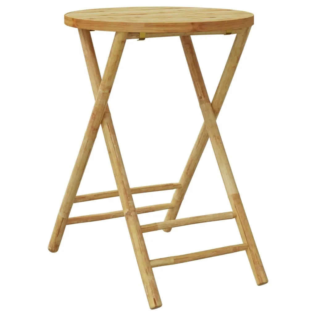 vidaXL Garden Table Natural Bamboo Medium Foldable Garden Table Round