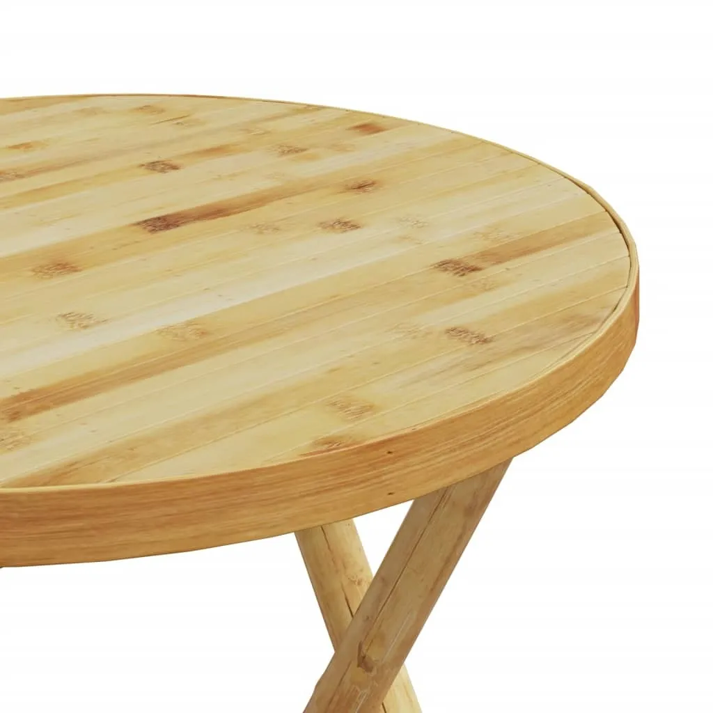 vidaXL Garden Table Natural Bamboo Medium Foldable Garden Table Round