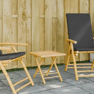 vidaXL Garden Table Natural Bamboo Small Foldable Bamboo Garden Table