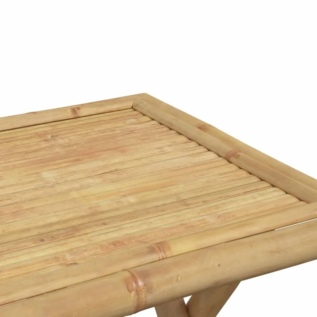vidaXL Garden Table Natural Bamboo Small Foldable Bamboo Garden Table